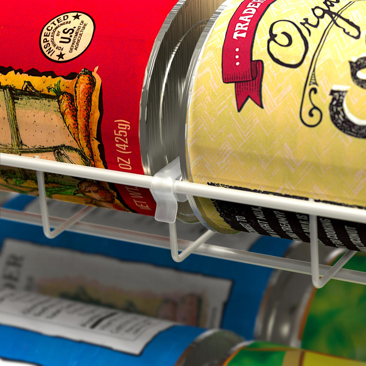 Deco Brothers Stackable Can Rack stackable design for taller storage.