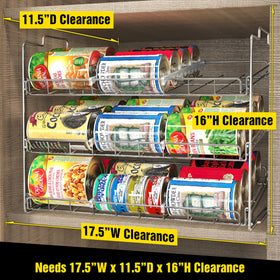 Deco Brothers stackable can rack top view emphasizes compact footprint