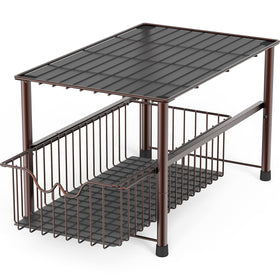 Deco Brothers stackable under-sink organizer, bronze finish, no-drill setup for added storage