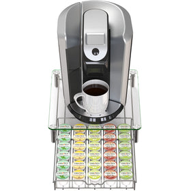 Tempered glass top view of Deco Brothers K-Cup storage for clear visibility