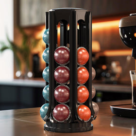 Deco Brothers Pod Holder black finish complements modern kitchen décor.