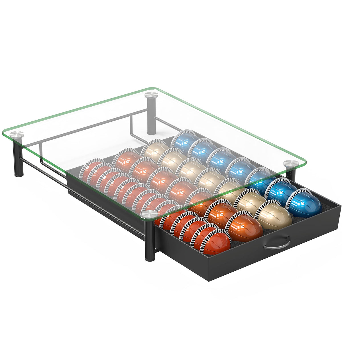 DecoBrothers black pod organizer complements modern kitchens and countertops