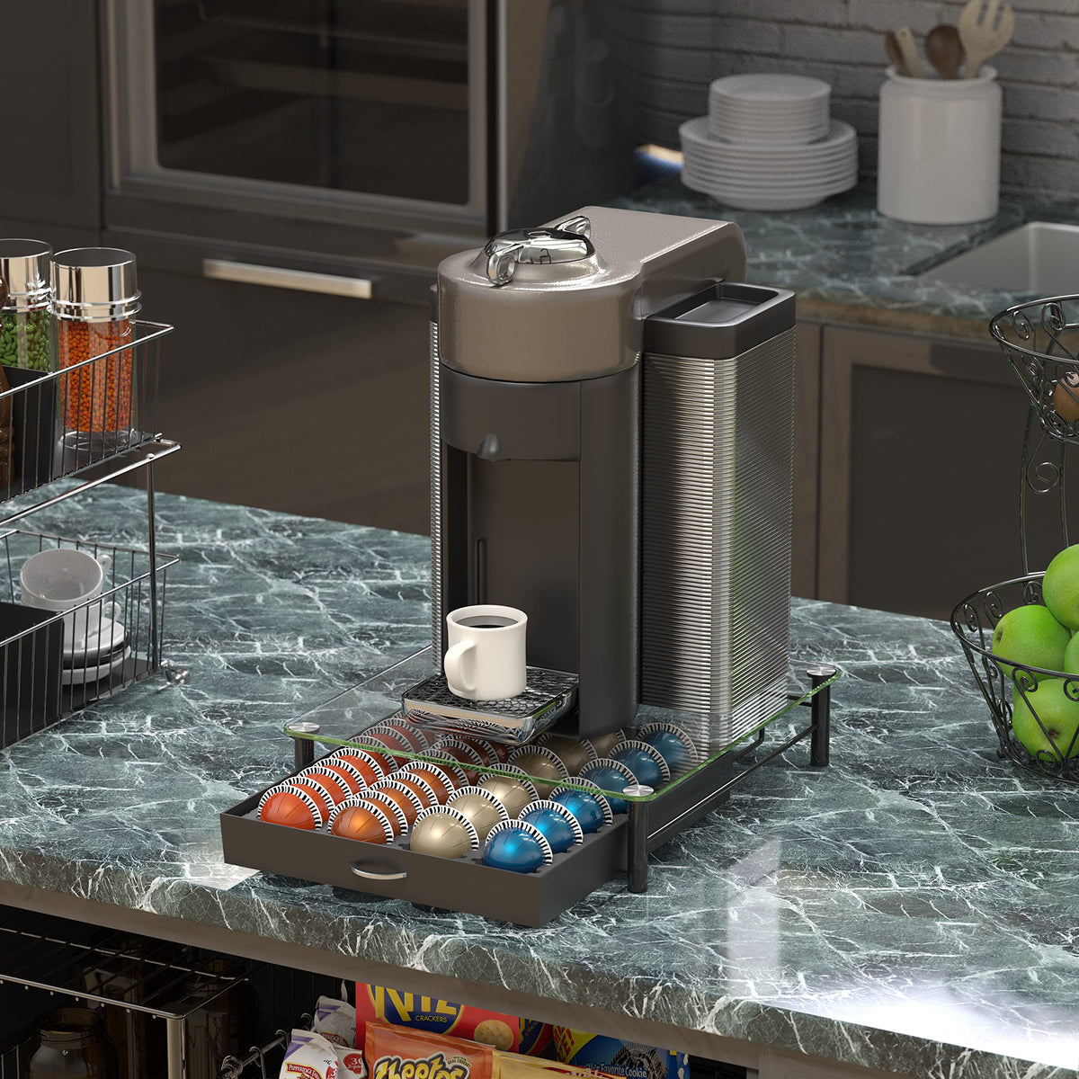 Deco Brothers crystal glass finish adds modern elegance to countertops.