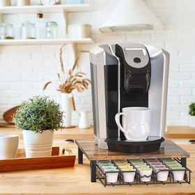 Deco Brothers K-Cup drawer open displays smooth sliding for quick pod retrieval.