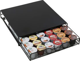 Deco Brothers k-cup holder drawer shows organized 36 pods for quick access