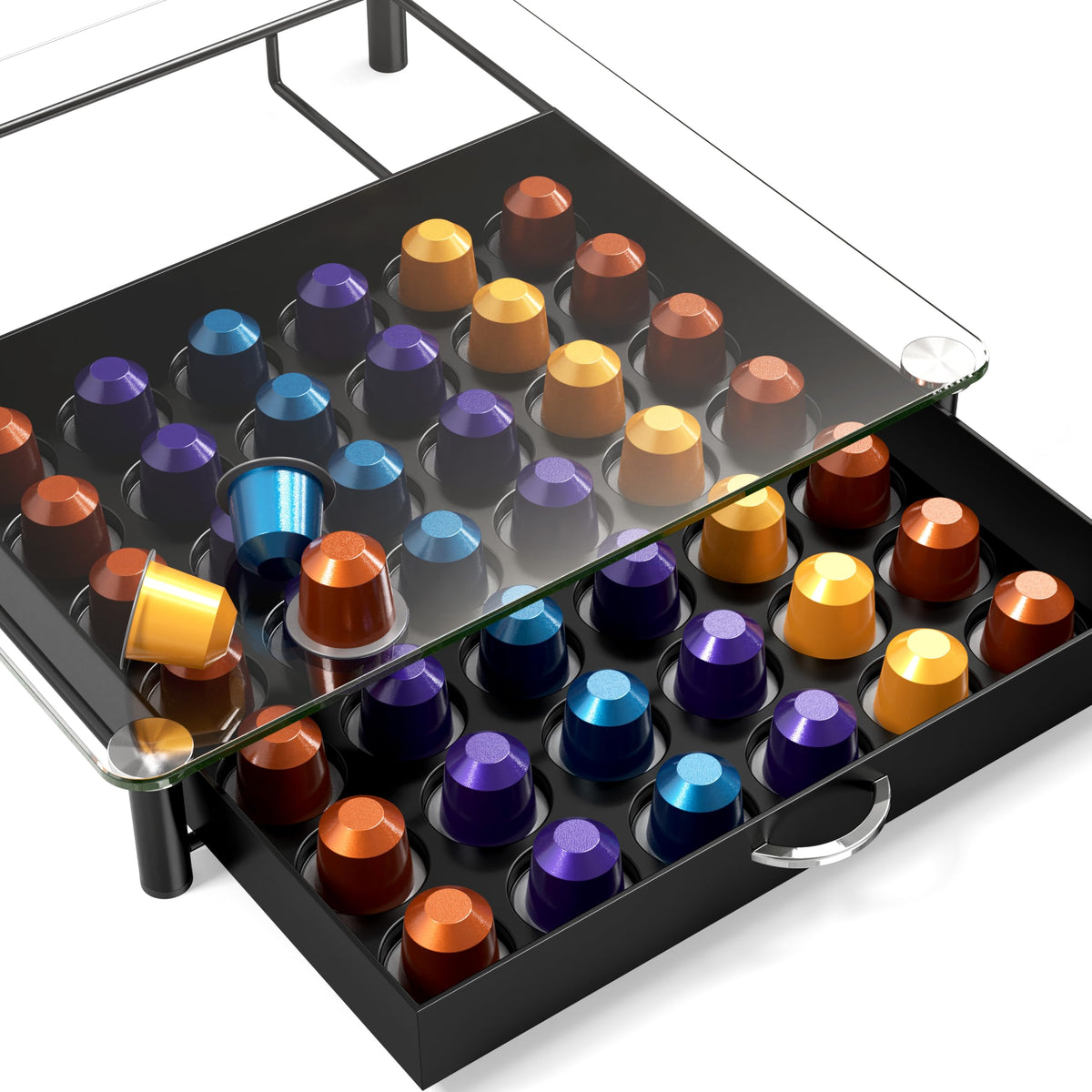 Deco Brothers large surface top holds a milk frother and coffee machine together.