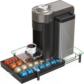 DecoBrothers space-saving design fits under most coffee machines on the counter