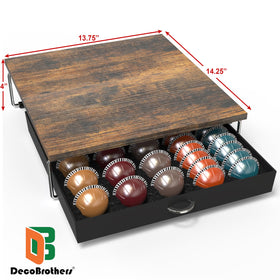 DecoBrothers Supreme Vertuoline Drawer tucked under a coffee machine saves counter space.