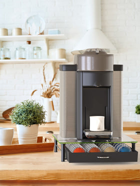 Durable tempered glass surface from Deco Brothers for daily coffee prep.