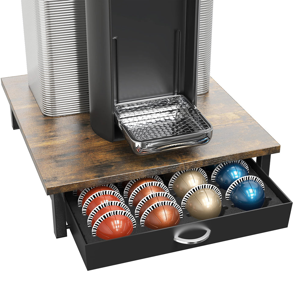 DecoBrothers Vertuo Drawer front view with organized pods for quick access