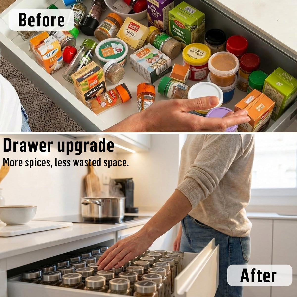 Chalk marker for easy labeling on Deco Haus spice jars