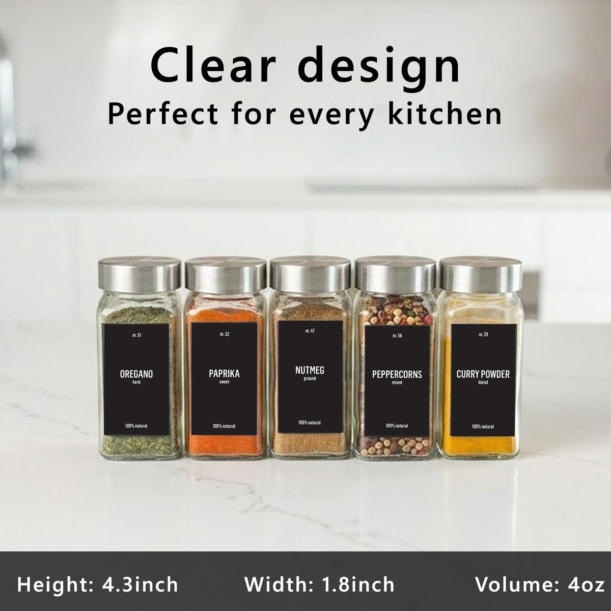 Label sheet with 280 Deco Haus spice labels for quick identification