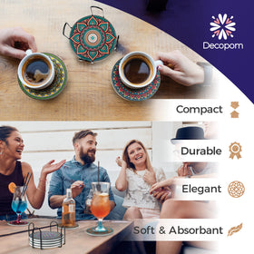 Decopom colorful mandala design adds artistic boho flair.