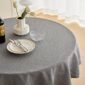 Decorelia faux linen texture adds elegant touch to indoor and outdoor dining