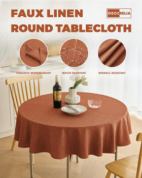 Decorelia linen-style fabric tablecloth with a clean, classic look