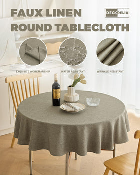 Decorelia spill-proof tablecloth is easy to wipe clean after meals.