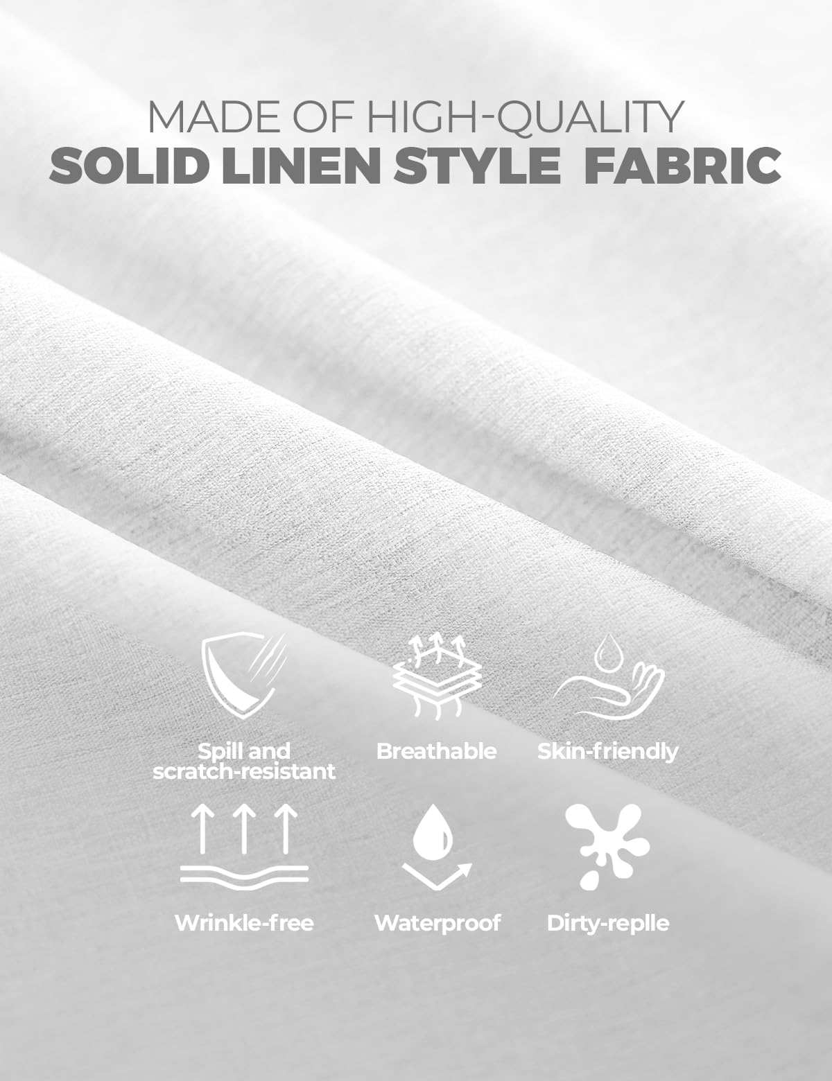 Decorelia easy-care round tablecloth cleans with wipe or machine wash.
