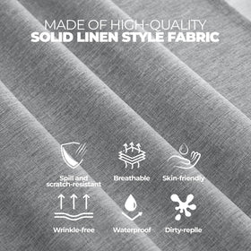 Decorelia linen-style fabric resists wrinkles for a neat, ready-to-use table centerpiece.