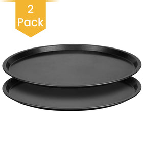 DecorRack 13in pizza pan side view demonstrating comfortable rim grip
