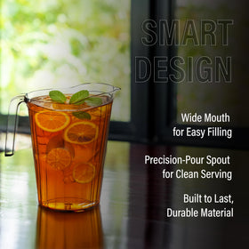 DecorRack 75-ounce capacity ideal for water, lemonade, or iced tea.