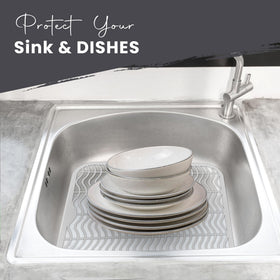 DecorRack cushioned surface protects dishes from chips and scratches.