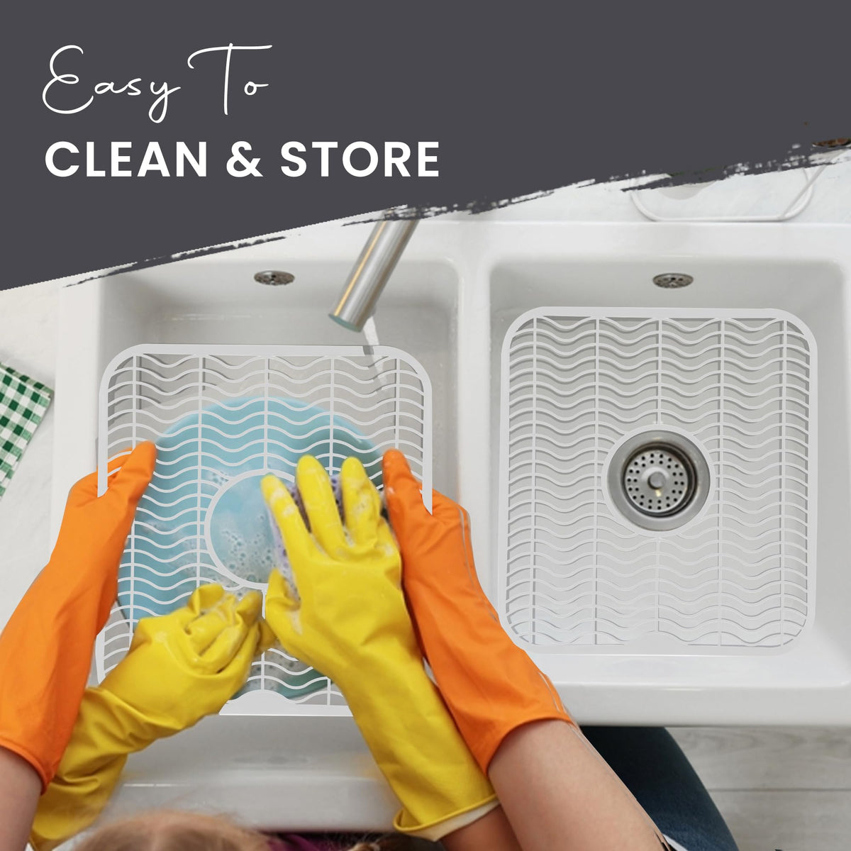 DecorRack provides a drying area inside the sink for efficient cleanup.