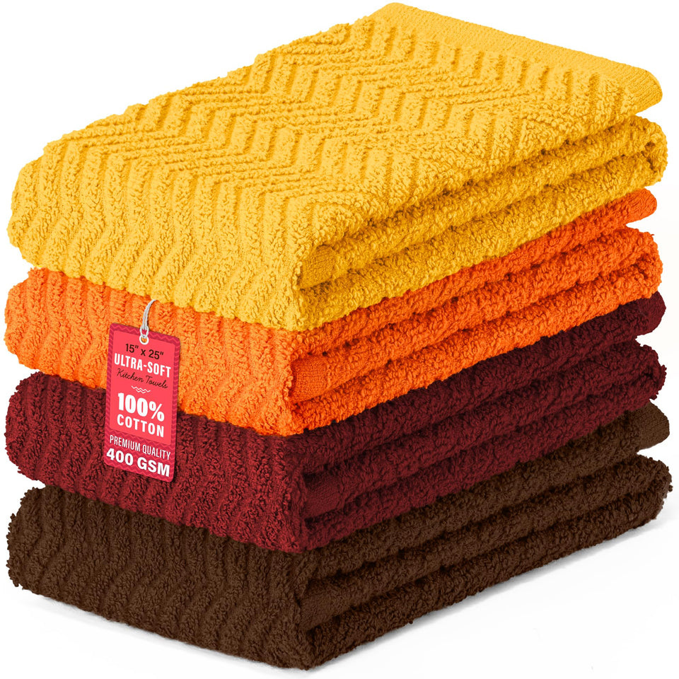 DecorRack fall set yellow towel for quick drying and kitchen accents.