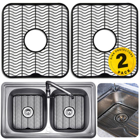 DecorRack 2-pack black sink protector with raised feet protects sink while draining water.