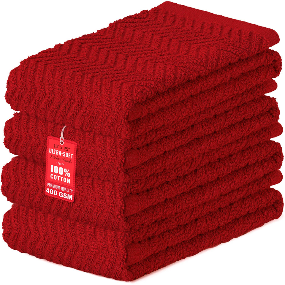 DecorRack towels in zigzag pattern offer ultra-absorbent drying