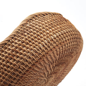 DECRAFTS rattan bread basket round small perfect for counter storage and keys