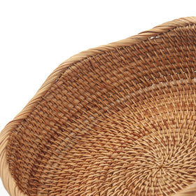 DECRAFTS rattan serving bowl for crackers and snacks on a dining table