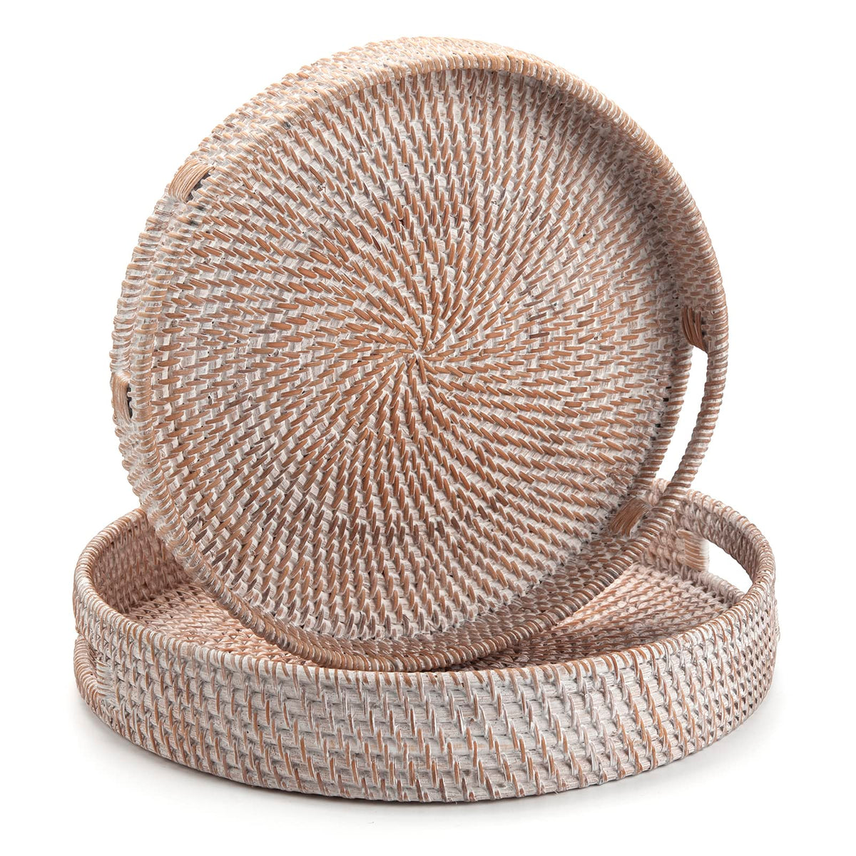 DECRAFTS rattan tray keeps keys, mail, and remotes neatly contained