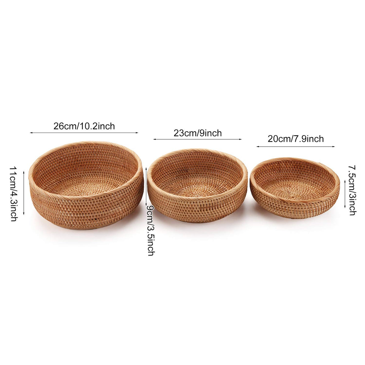 DECRAFTS round rattan basket displaying fruit as a simple centerpiece