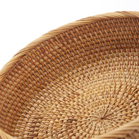 DECRAFTS round rattan fruit baskets small size ideal for organizing keys and small items