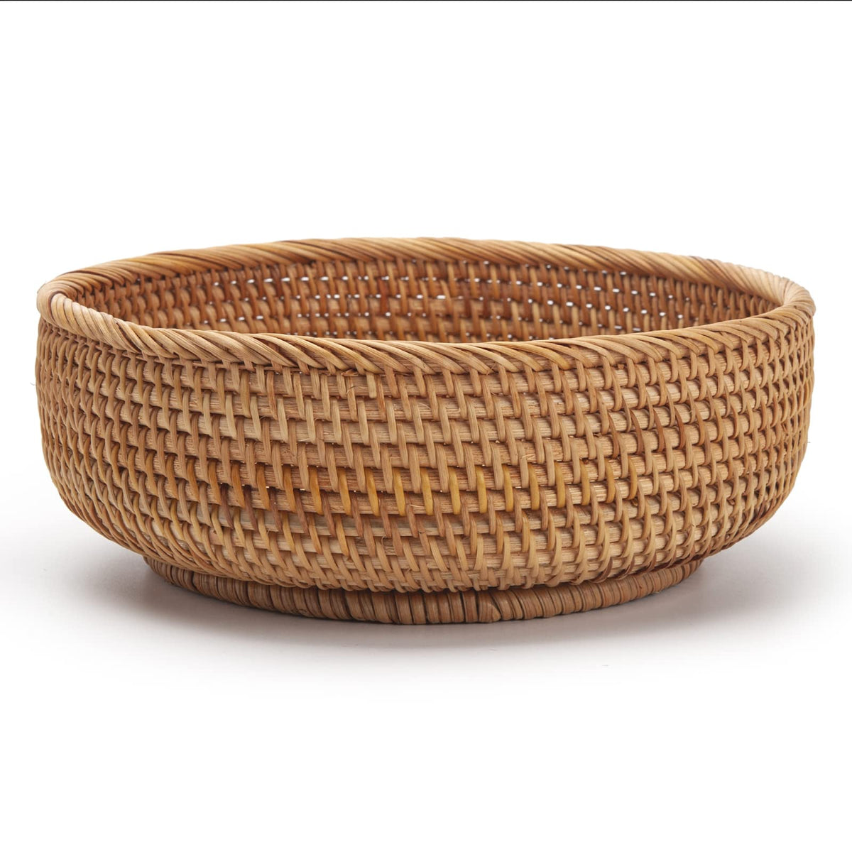 DECRAFTS woven rattan baskets stacked neatly with three sizes for space saving