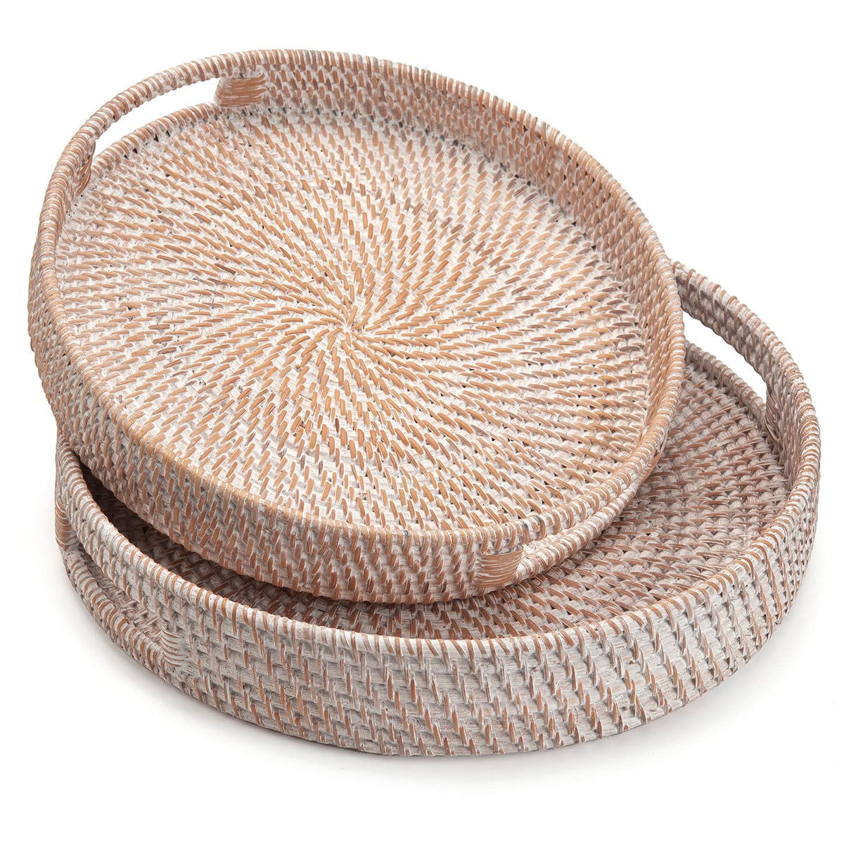 Decrafts rattan tray with handles holds keys, mail, remotes