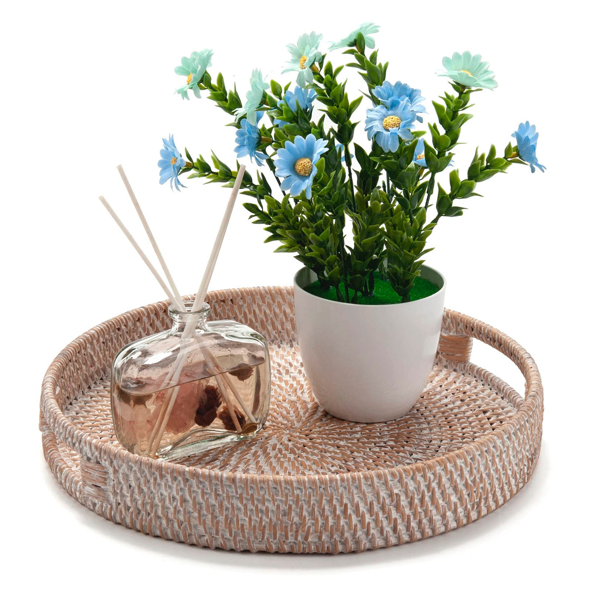 Decrafts small round tray fits coffee table or kitchen island