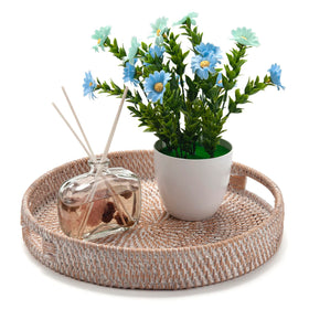 Decrafts small round tray fits coffee table or kitchen island