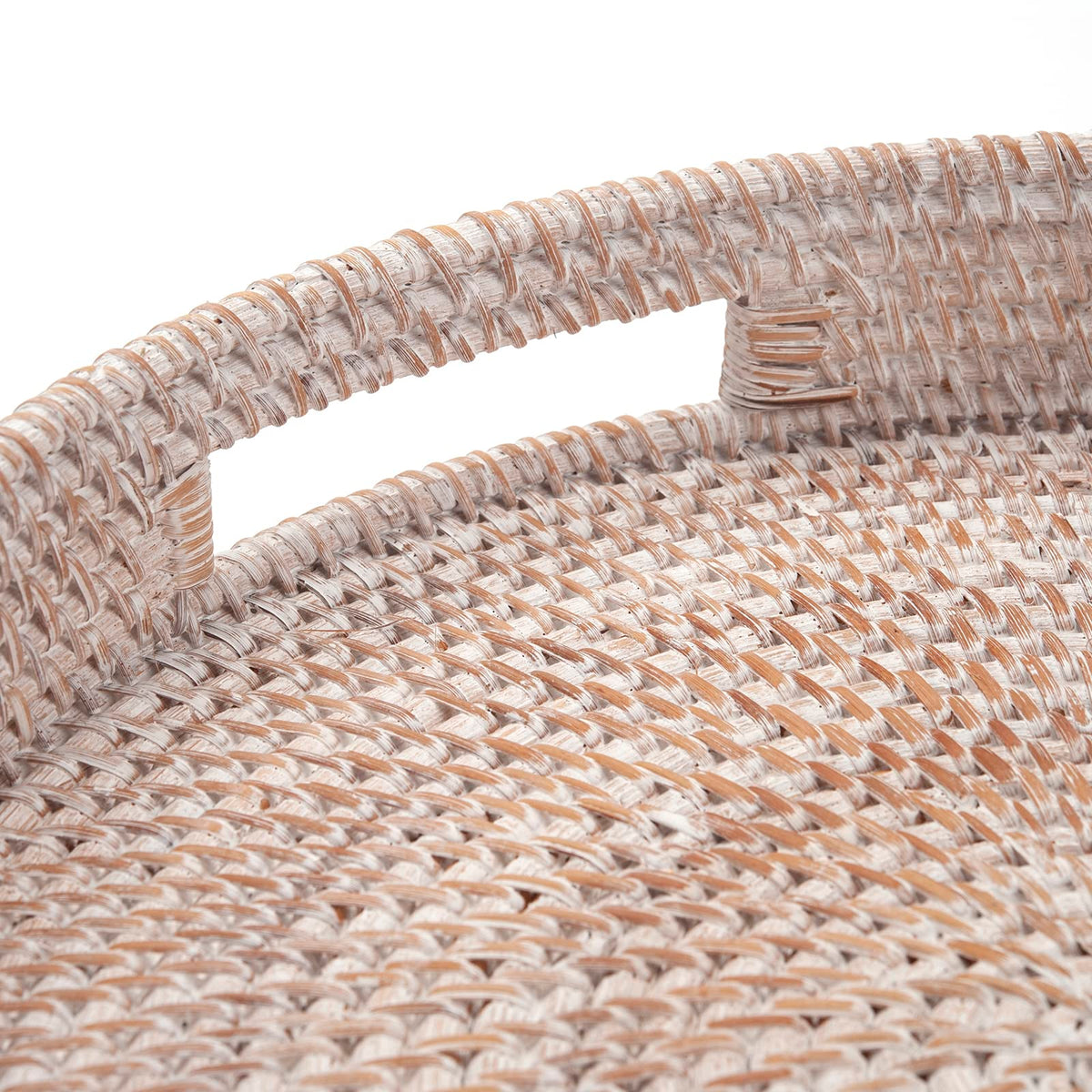 DECRAFTS woven serving tray brings rustic decor to kitchen or coffee corner