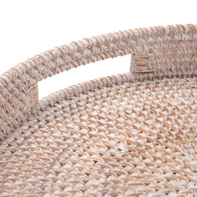 DECRAFTS woven serving tray brings rustic decor to kitchen or coffee corner
