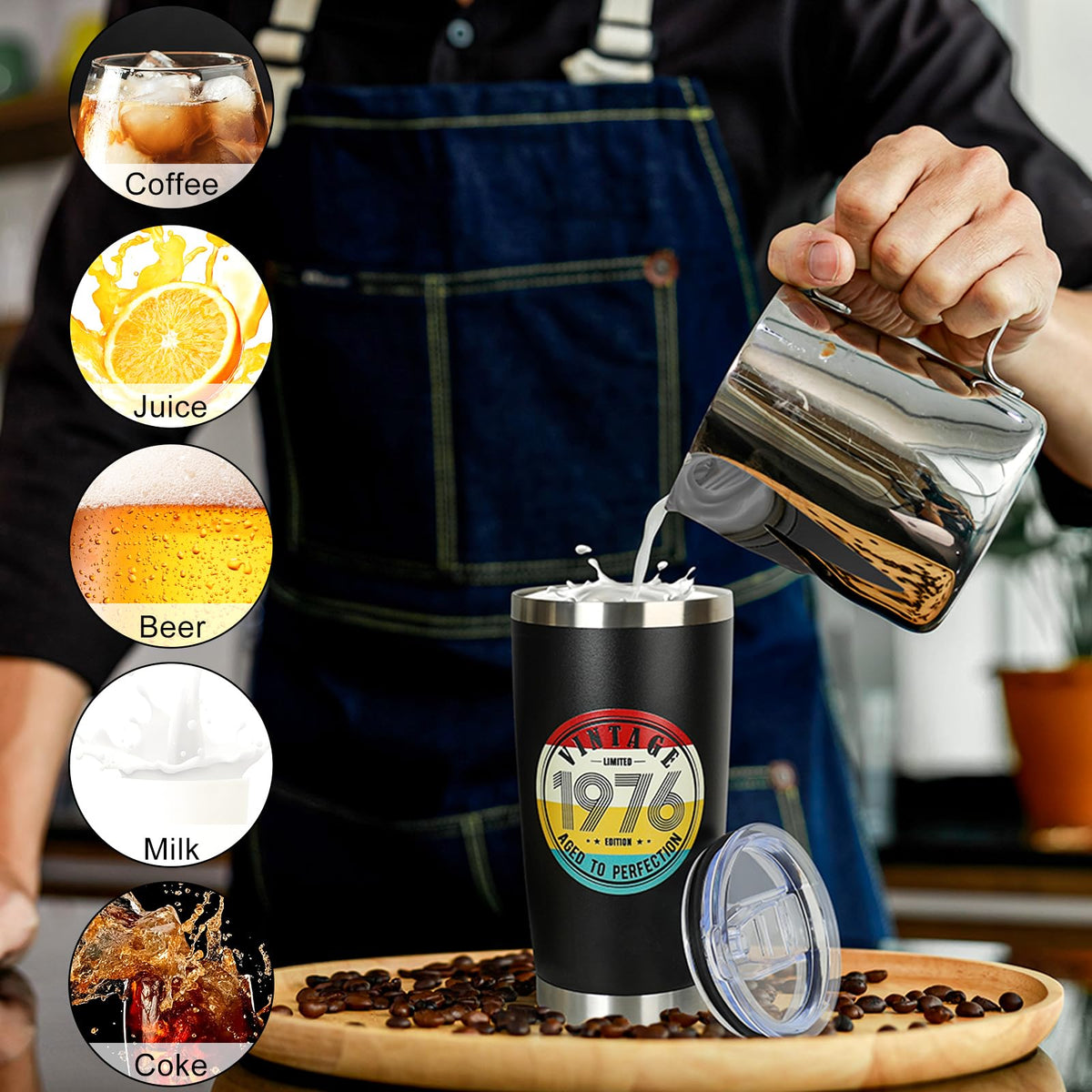 Leak-proof lid on DECZHIYU tumbler for spill-safe travel