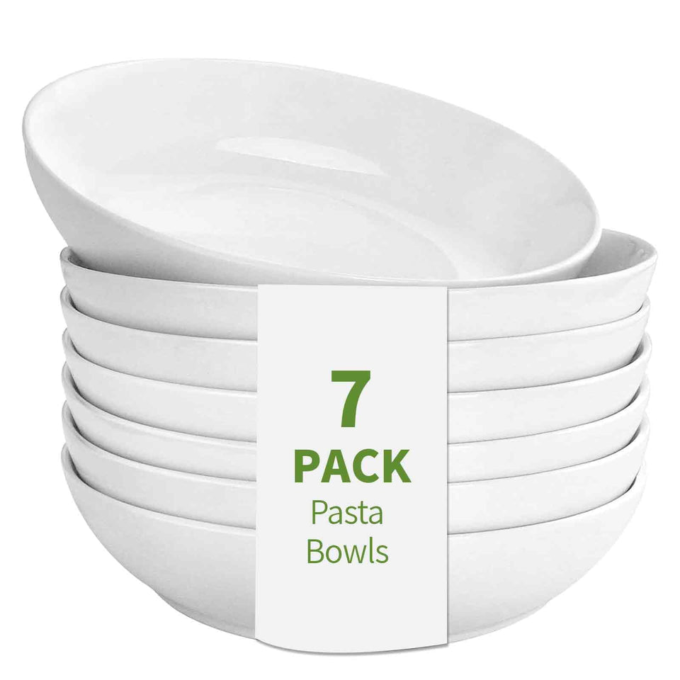 DeeCoo porcelain pasta bowl close-up showing 8.3-inch serving