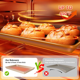 Deedro oven-safe up to 450 F enables versatile cooking tasks.