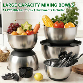 Deedro 3qt bowl with lid features for precise prep and storage efficiency.