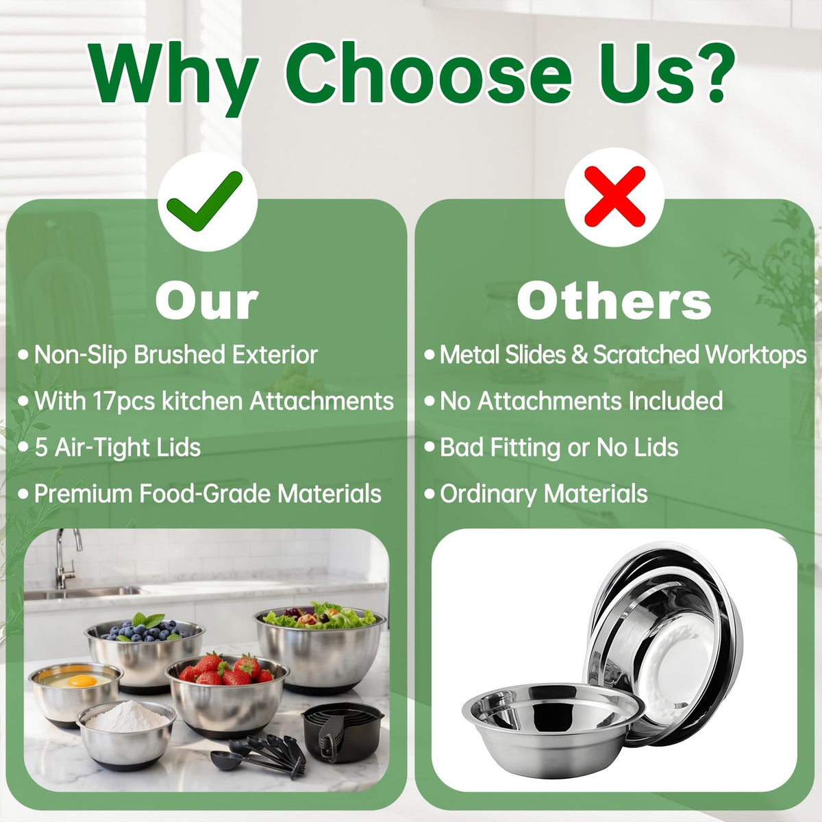 Deedro stainless steel 4qt bowl designed for durability and everyday use.