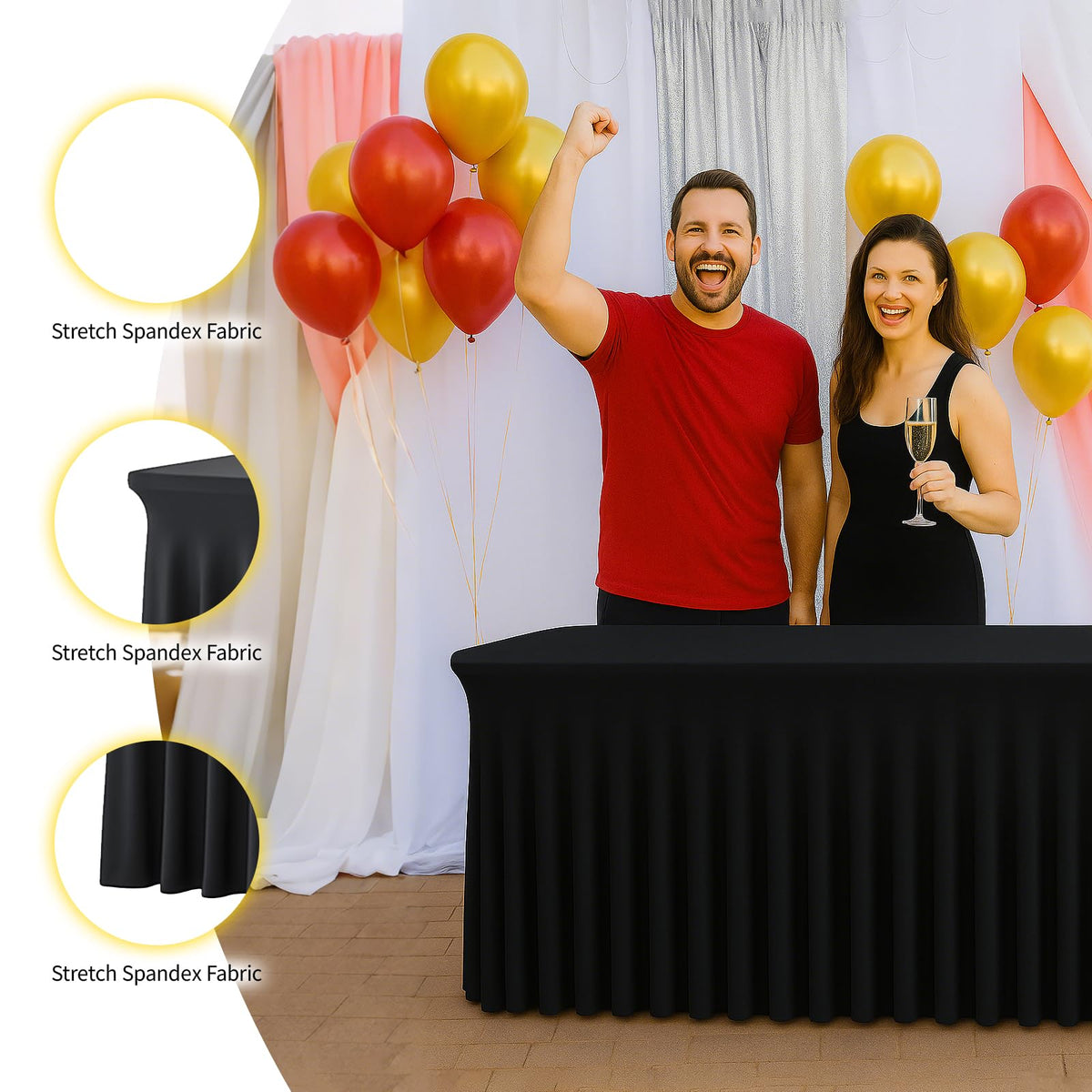 Deep Dream secure-fit tablecloth requires no velcro or pegs for steady setup.