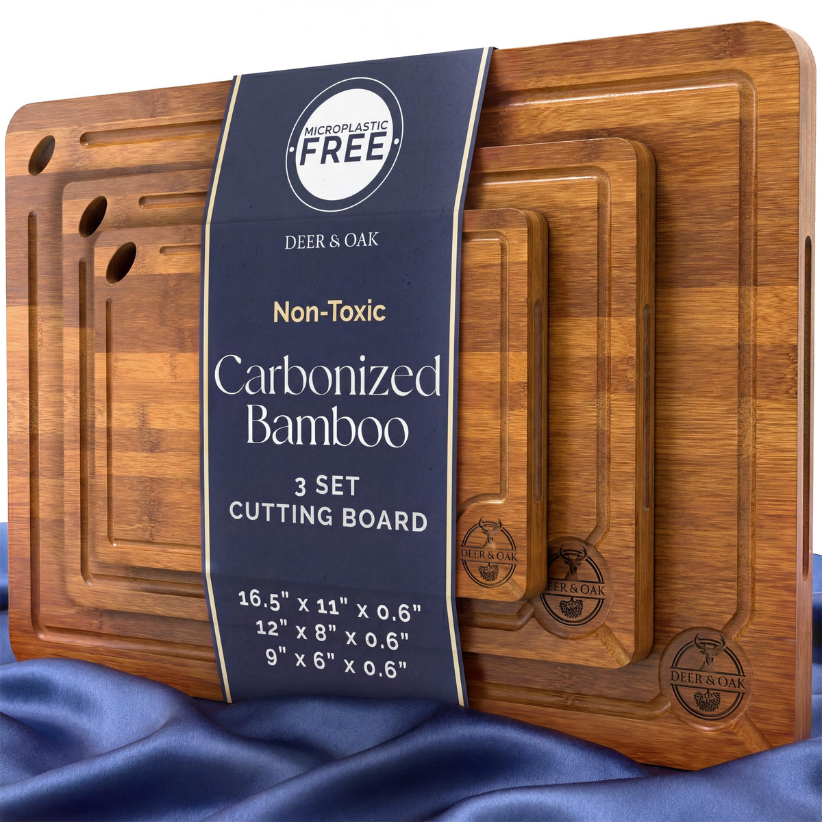Deer & Oak pre-oiled cutting board large for ready chopping