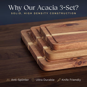 Deer & Oak FSC-certified acacia wood for durable, moisture-resistant surfaces.