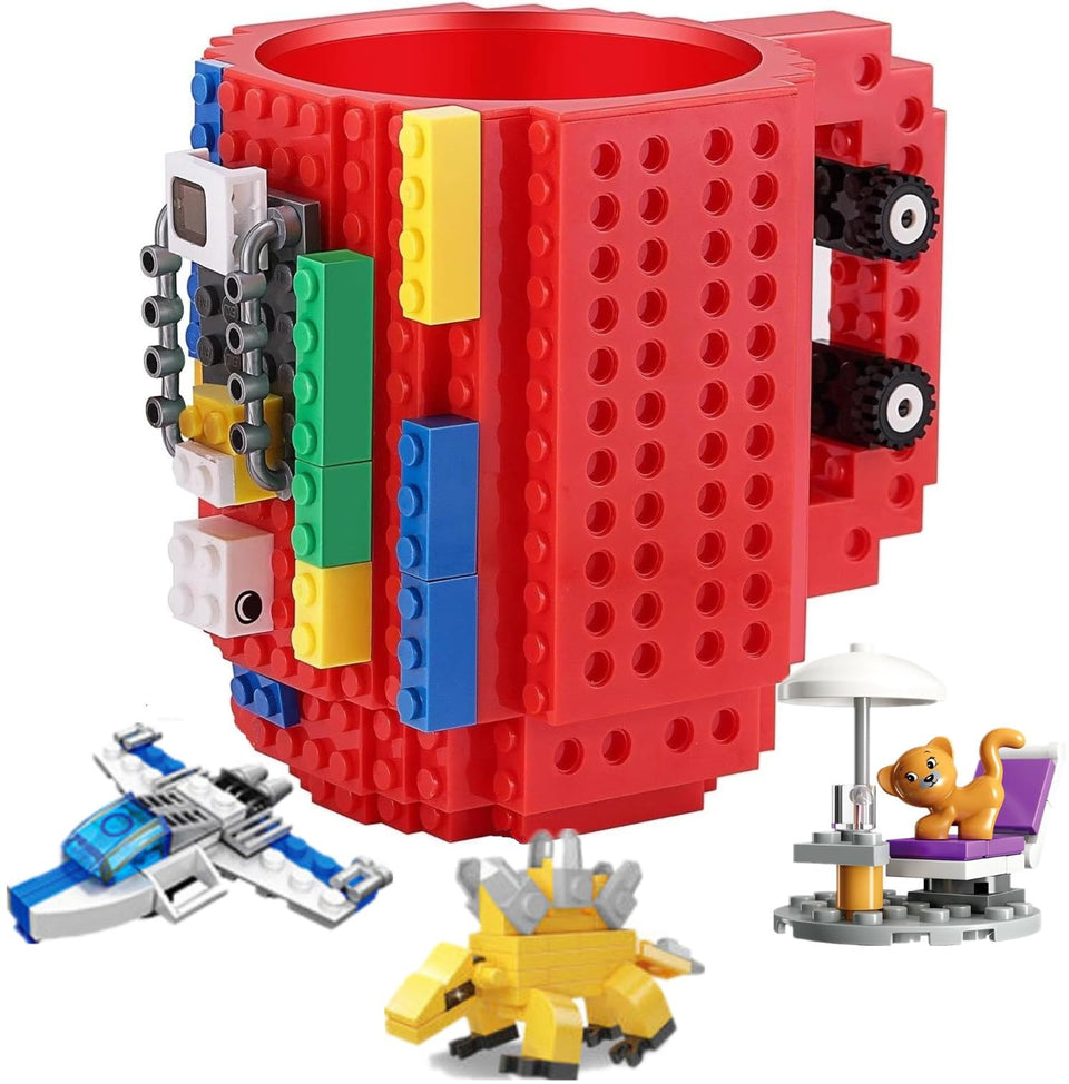 DEEXITO Build on Brick Mug with colorful blocks sparks creativity during drinks