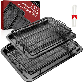 DEGOVIN large air fryer basket front view enables even browning with little oil.